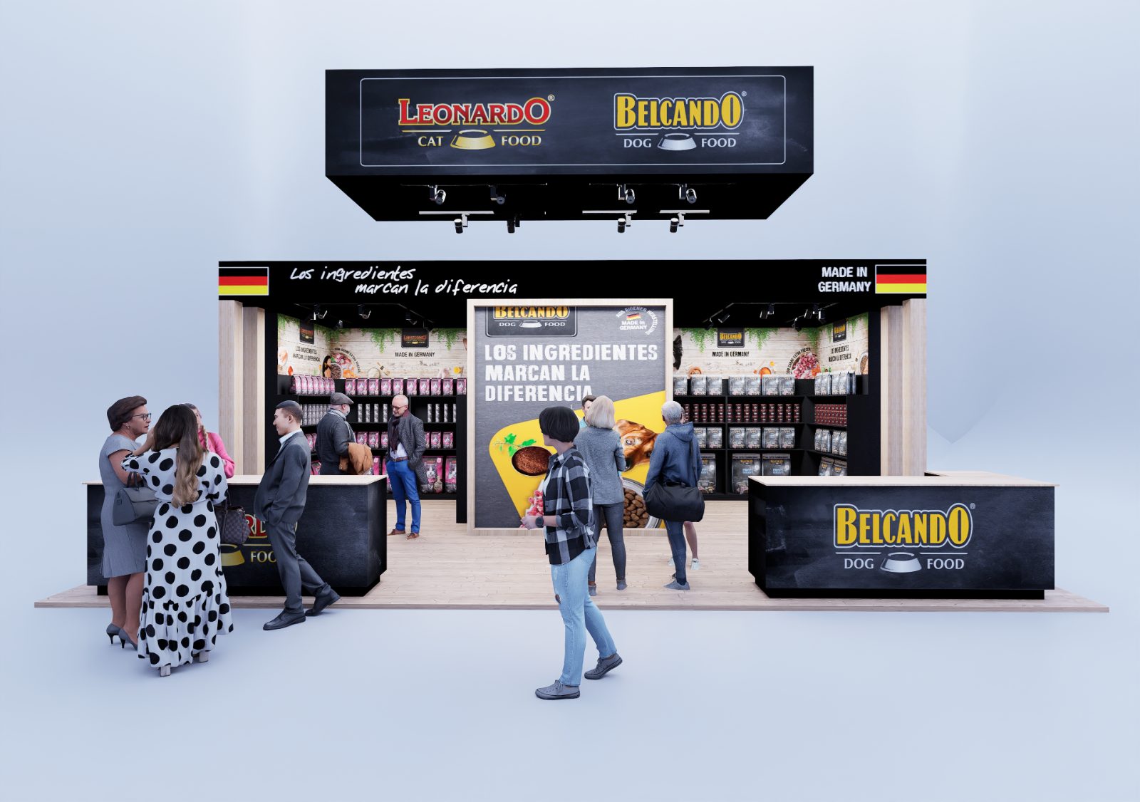 Stand comercial Belcando y Leonardo, diseño y fabricación Vanturia